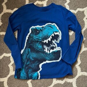 Children’s Place Size XL Blue Dinosaur Kids Shirt, EUC